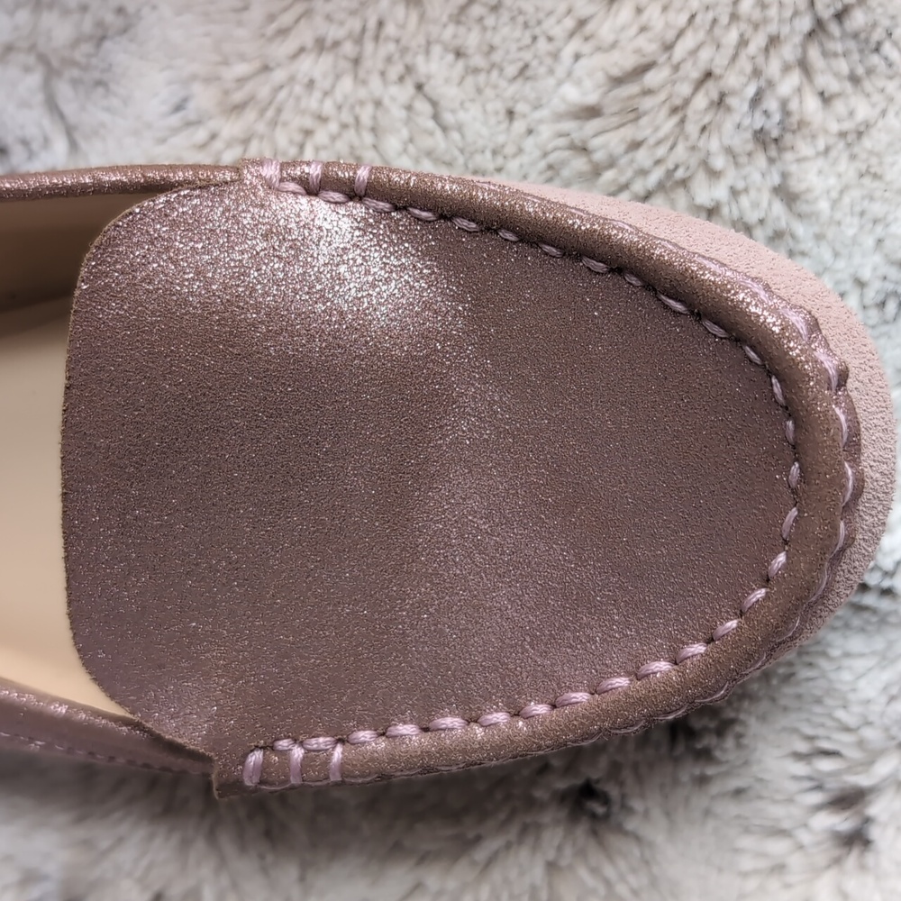 Issac Mizrahi Live! Leather Pink Metallic Moccasin Loafers - Picture 6 of 8